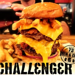 Route No.73 Brew & Chew - Take Mega Merica Burger Challenge!