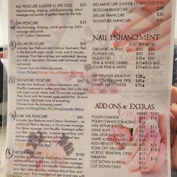 Sobe Nails & Spa - Menu October 2023 - Nail Salons Near Me - Miami Beach, Florida Sobe Nails & Spa - Menu October 2023 - Nail Salons Near Me - Miami Beach, Florida