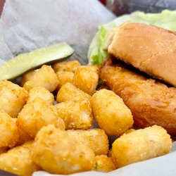 The Beer Gardens - Fish Sandwich & Tots