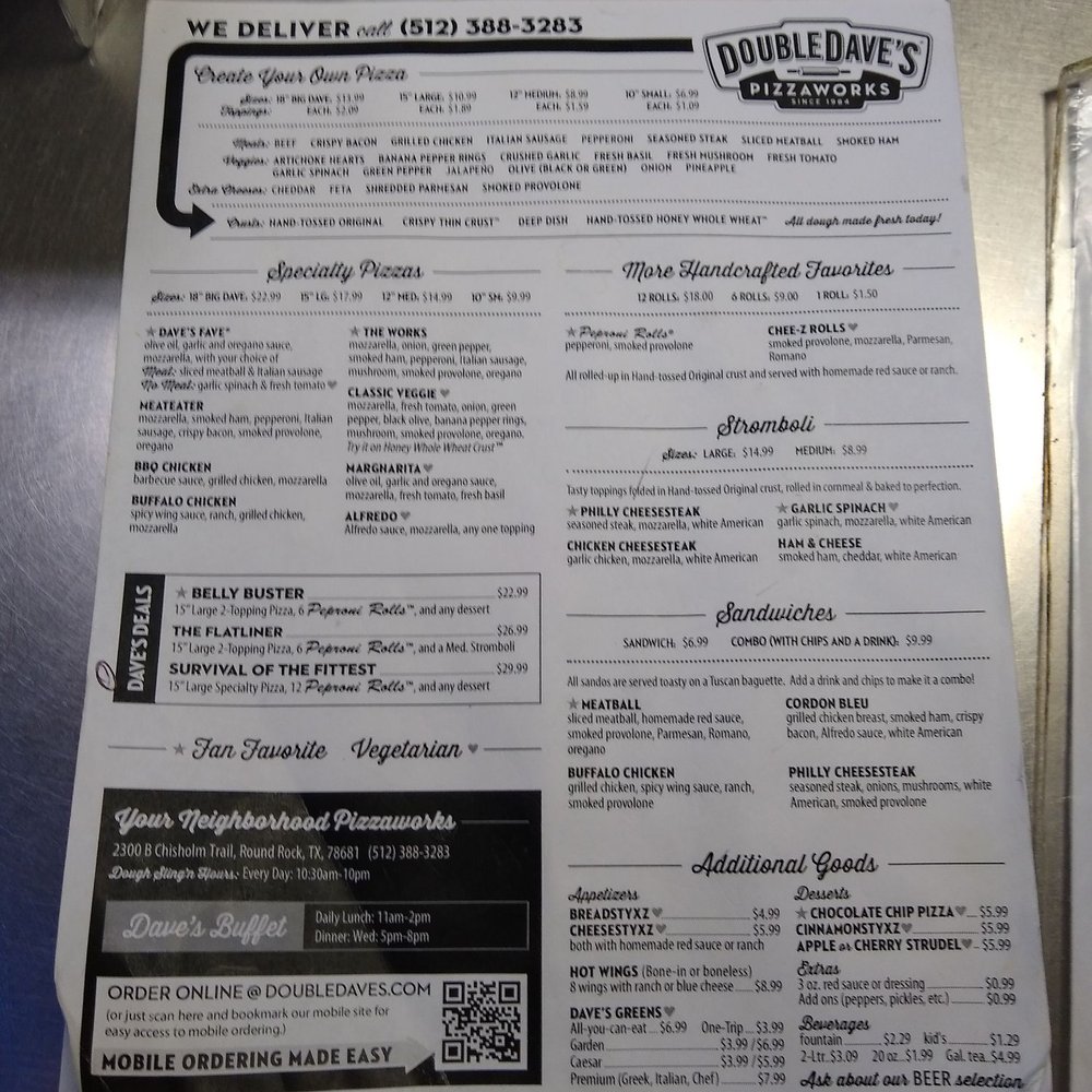 DoubleDave's Pizzaworks - Pizza Near Me - Round Rock, Texas