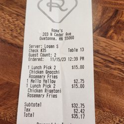 Lunch for 2..
