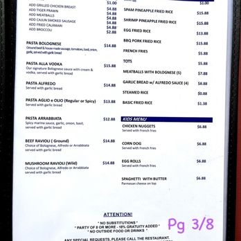 Columbia Eats Bar & Grill - Menu page 3 - Asian Fusion Near Me - Longview, Washington
