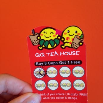 QQ Tea House - Cute stamp card - Bubble Tea Near Me - Honolulu, Hawaii