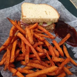 Piato Catering - Sandwich and sweet potato fries!