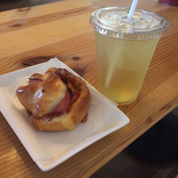 Krust Bakery &Cafe - Ham and cheese soft roll and strawberry vanilla green tea - Coffee & Tea Near Me - Redondo Beach, California Krust Bakery &Cafe - Ham and cheese soft roll and strawberry vanilla green tea - Coffee & Tea Near Me - Redondo Beach, California