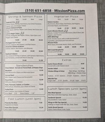 Menu photo 4 Mission Pizza Fremont, CA Menu photo 4 Mission Pizza Fremont, CA
