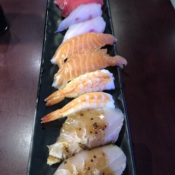 Sushi Damu - A variety of Nigiri. Albacore, Shrimp, Salmon, Yellowtail and Tuna. - Sushi Bars Near Me - Tustin, California Sushi Damu - A variety of Nigiri. Albacore, Shrimp, Salmon, Yellowtail and Tuna. - Sushi Bars Near Me - Tustin, California