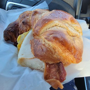Angelfood Donuts-N-Such - Turkey, egg, bacon Croissant- warm, flaky, delicious - Donuts Near Me - Fountain Valley, California Angelfood Donuts-N-Such - Turkey, egg, bacon Croissant- warm, flaky, delicious - Donuts Near Me - Fountain Valley, California