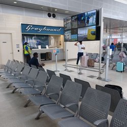Greyhound Bus Lines - There's a large comfy waiting area that it shared with Amtrak with big restrooms & multiple vending machines.