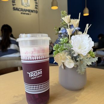 Tram Cream Coffee - Running dragon (large, no ice so not filled to the top) - Coffee & Tea Near Me - Sacramento, California Tram Cream Coffee - Running dragon (large, no ice so not filled to the top) - Coffee & Tea Near Me - Sacramento, California