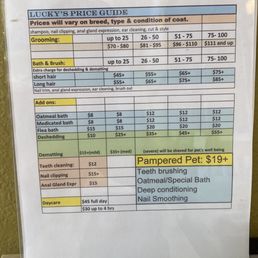 Lucky's price guide