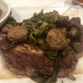 PIER 22 - Charbroiled Ribeye with Hickory Smoked Mushrooms and Poblano Peppers - New American Near Me - Bradenton, Florida