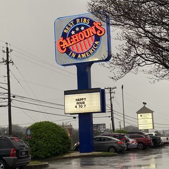 Calhoun's - Rainy Calhoun's sign - Barbeque Near Me - Knoxville, Tennessee