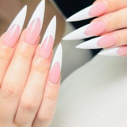 long stiletto french tip gel x long stiletto french tip gel x
