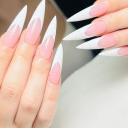 Viva Nails spa - long stiletto french tip gel x