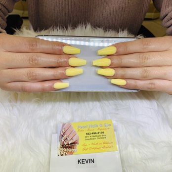 Pearl Nails and Spa - Yellow set back in february - Nail Salons Near Me - Long Beach, California