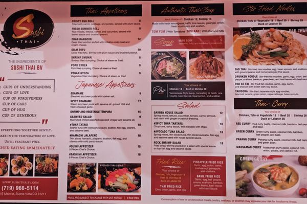 Menu photo 1 Sushi Thai Buena Vista, CO Menu photo 1 Sushi Thai Buena Vista, CO