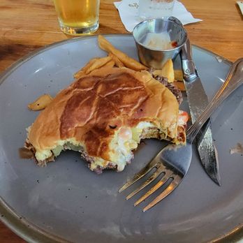 The Golden Rule - Elk cheeseburger.  GREATNESS! - Cocktail Bars Near Me - Georgetown, Texas