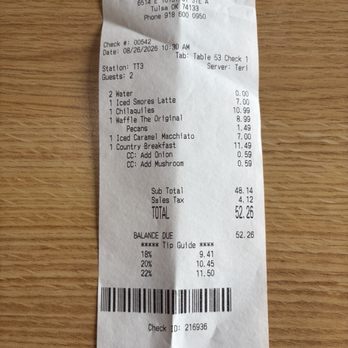 Sunrise Cafe - Receipt - Breakfast & Brunch Near Me - Tulsa, Oklahoma Sunrise Cafe - Receipt - Breakfast & Brunch Near Me - Tulsa, Oklahoma