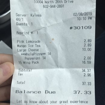 Native Grill & Wings - Receipt - Sports Bars Near Me - Phoenix, Arizona