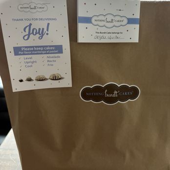 Nothing Bundt Cakes - Delivery was a breeze and nicely packed and labeled. They let me know when they were on the way. - Desserts Near Me - Houston, Texas Nothing Bundt Cakes - Delivery was a breeze and nicely packed and labeled. They let me know when they were on the way. - Desserts Near Me - Houston, Texas