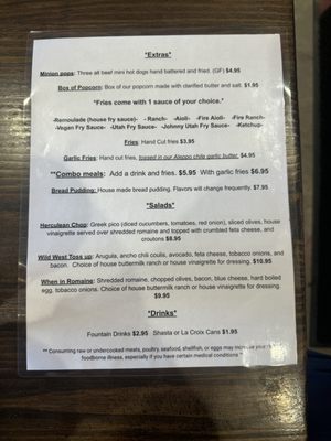 Menu photo 3 Cooks Underground Logan, UT