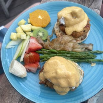 Lost Dog Cafe - Crab/shrimp eggs Benedict - Breakfast & Brunch Near Me - Folly Beach, South Carolina Lost Dog Cafe - Crab/shrimp eggs Benedict - Breakfast & Brunch Near Me - Folly Beach, South Carolina