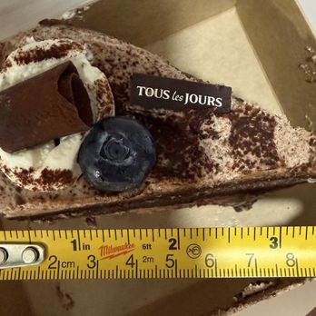 Tous Les Jours - Chocolate Cloud Cake Slice $6.50 {VERY OVERPRICED FOR SIZE}!!! 3.5 inches long by 2 inches wide (at the thickest part!) - Bakeries Near Me - Grand Rapids, Michigan Tous Les Jours - Chocolate Cloud Cake Slice $6.50 {VERY OVERPRICED FOR SIZE}!!! 3.5 inches long by 2 inches wide (at the thickest part!) - Bakeries Near Me - Grand Rapids, Michigan
