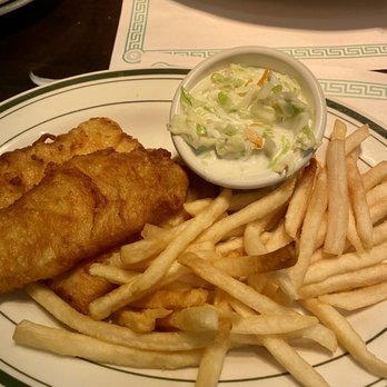 Woodside Cafe - Fish and chips with shoe string fries - Coffee & Tea Near Me - Woodside, New York