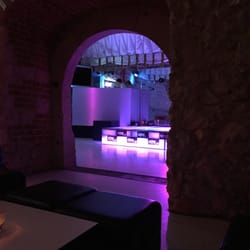 Burlesque Club - View through to the DJ stand and dance floor.