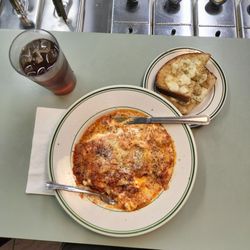 Tally-Ho Restaurant - Lasagna served hot and freshly made not frozen. Served with fresh garlic bread.