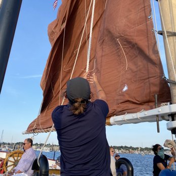 Schooner Aurora Charters - Hoisting the sail - Boating Near Me - Newport, Rhode Island