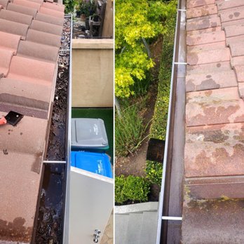 Diamond Window Washing - Gutter cleaning: before and after - Window Washing Near Me - Garden Grove, California