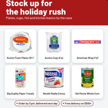 Metro Wholesale SD - Thanksgiving stock-up: plates, cups, foil and kitchen basics by the case. - Wholesalers Near Me - Chula Vista, California Metro Wholesale SD - Thanksgiving stock-up: plates, cups, foil and kitchen basics by the case. - Wholesalers Near Me - Chula Vista, California