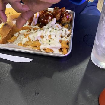 Flavourz - My hubby love ranch and Parmesan on his fries and he's such a honey for sweet bbq sauce loves bread - Cocktail Bars Near Me - Tulsa, Oklahoma