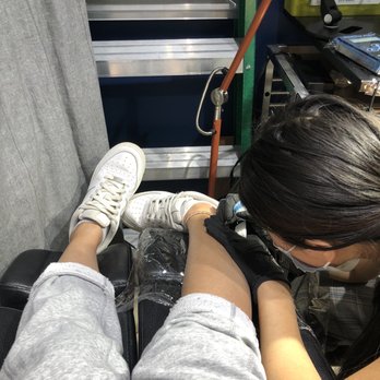 8 Ink Tattoos - My tattoist doing my ankle tattoo! - Tattoo Near Me - Markham, Ontario