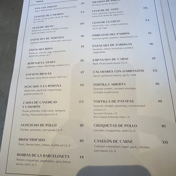 Suspiro - Menu pg 1 - Spanish Near Me - San Jose, California