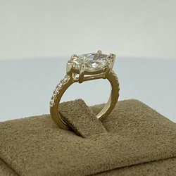 Smoke Tree Jewelers - Custom Marquise Diamond engagement ring set "East/West" style