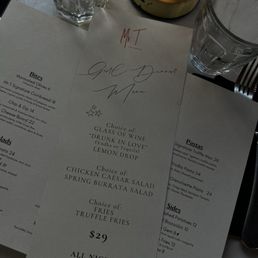 Girl Dinner Menu Girl Dinner Menu