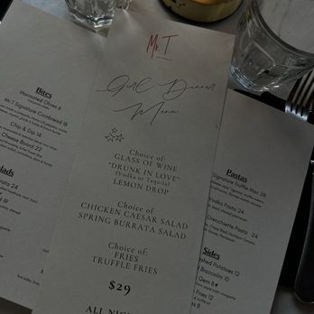 Mr. T - Girl Dinner Menu - French Near Me - Los Angeles, California