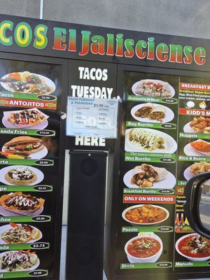 Menu photo 1 Tacos El Jalisciense San Jose, CA Menu photo 1 Tacos El Jalisciense San Jose, CA