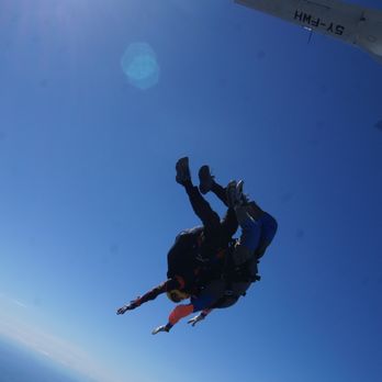Jumptown Skydiving - I told Brad to throw in a few loops so we flipped out of the plane - Skydiving Near Me - Orange, Massachusetts
