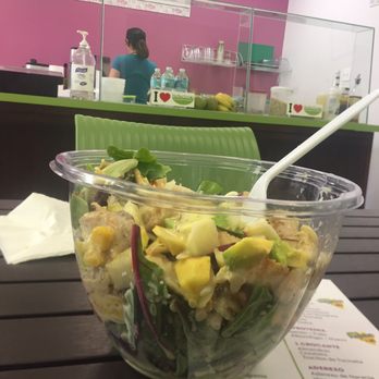 Harvest Station - Delicious fresh salad, orange sauce over chicken veggies and pasta - Salad Near Me - Tampa, Florida