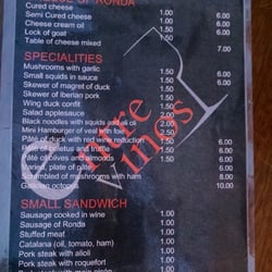 Entre Vinos - Menu in English