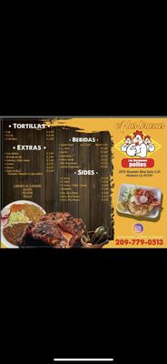 Menu photo 4 Los Hermanos Pollos A Las Brazas Modesto, CA