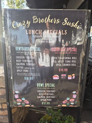 Menu photo 1 Crazy Brothers Sushi Norco, CA
