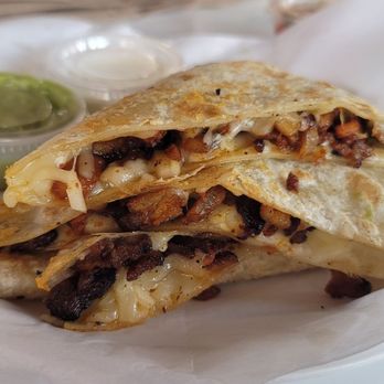 The Taco Stand - Al Pastor quesadilla.   With the fixin's. - Tacos Near Me - Encinitas, California
