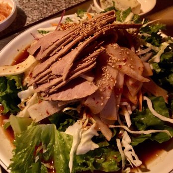 Gilson Korean Restaurant - Cold noodle dish - doesn't look like it but there are noodles buried under there - Korean Near Me - Edmonds, Washington Gilson Korean Restaurant - Cold noodle dish - doesn't look like it but there are noodles buried under there - Korean Near Me - Edmonds, Washington