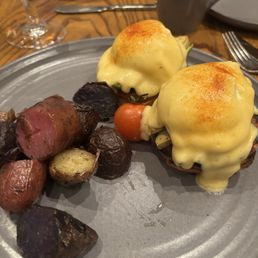 Grilled Avocado and Heirloom Tomato Benedict