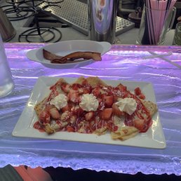 Strawberry creme crepes n bacon Strawberry creme crepes n bacon